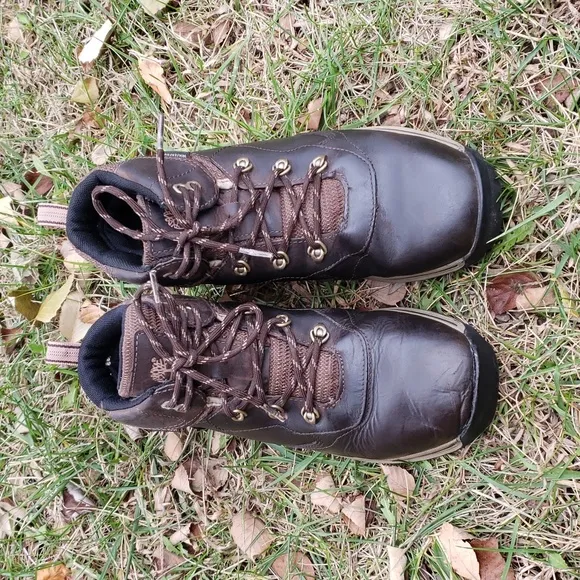 Timberland Youth Boys Waterproof Leather Hiking Boots Size 6 Brown Lace Up