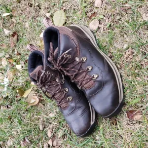 Timberland Youth Boys Waterproof Leather Hiking Boots Size 6 Brown Lace Up