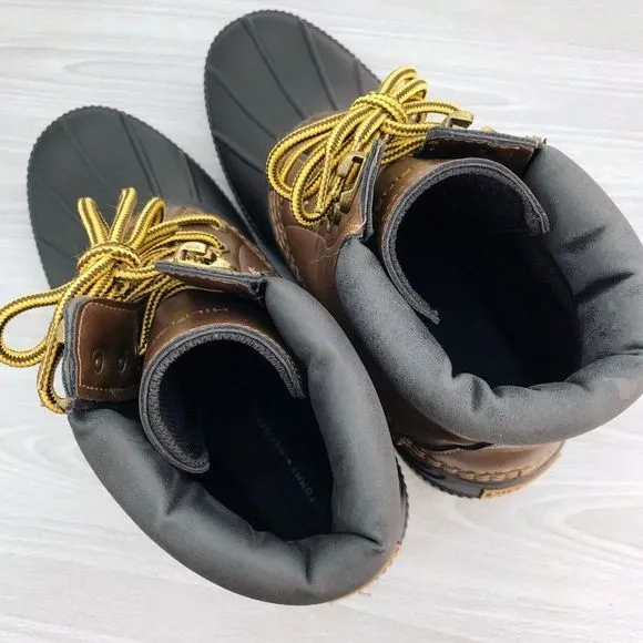 Tommy Hilfiger Colins 2‎ Men's 10 US Brown Faux Leather Waterproof Duck Boots