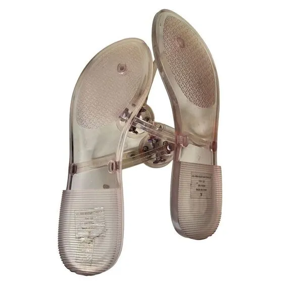 Tory Burch Mini Miller Jelly Thong Sandals Flip Flops Lilac Size 7 Waterproof