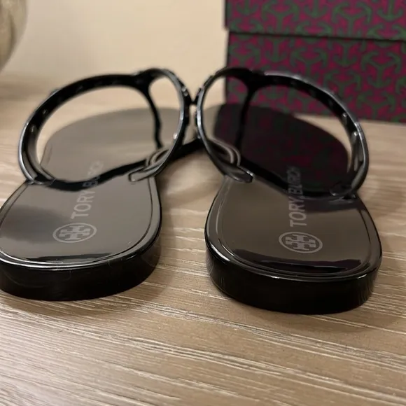 Tory Burch Studded Jelly Thong Sandals in Perfect Black