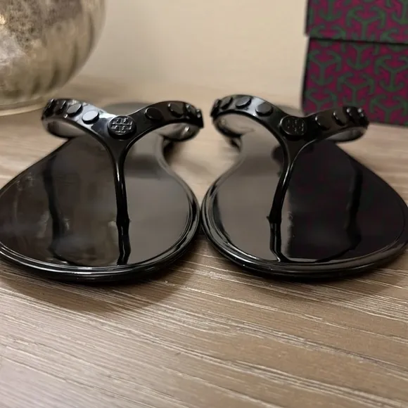 Tory Burch Studded Jelly Thong Sandals in Perfect Black