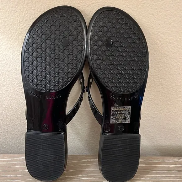 Tory Burch Studded Jelly Thong Sandals in Perfect Black