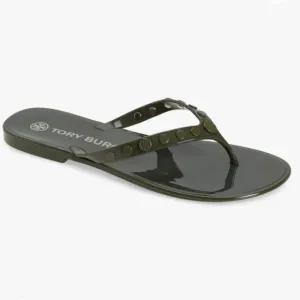 Tory Burch Studded Jelly Thong Sandals in Perfect Black