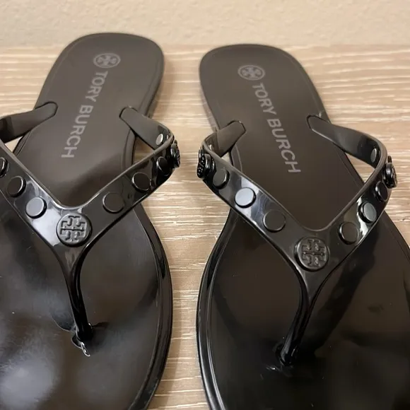 Tory Burch Studded Jelly Thong Sandals in Perfect Black