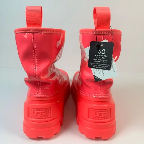 UGG Classic Brellah Mini Girl Super Coral Hot Pink Slouchy Waterproof Rain Boots