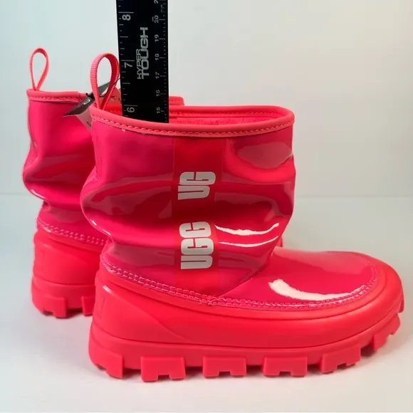 UGG Classic Brellah Mini Girl Super Coral Hot Pink Slouchy Waterproof Rain Boots