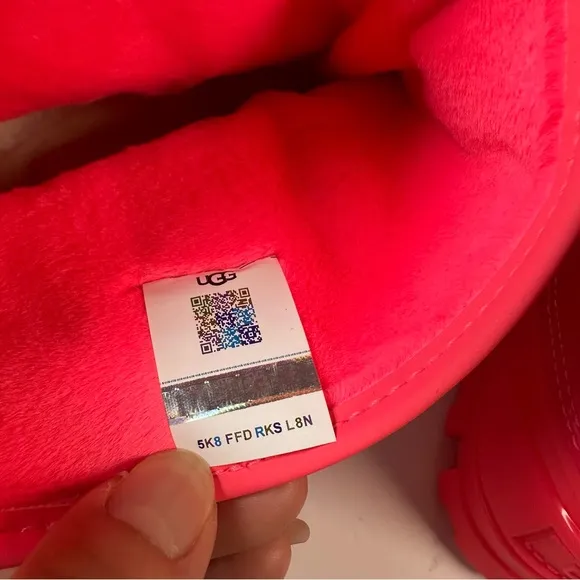 UGG Classic Brellah Mini Girl Super Coral Hot Pink Slouchy Waterproof Rain Boots