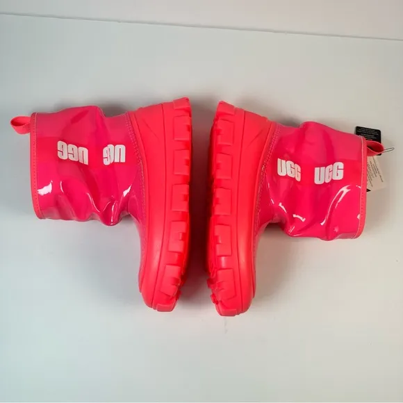 UGG Classic Brellah Mini Girl Super Coral Hot Pink Slouchy Waterproof Rain Boots