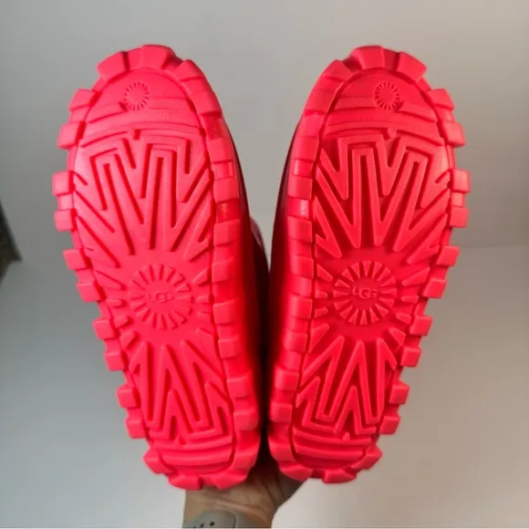 UGG Classic Brellah Mini Girl Super Coral Hot Pink Slouchy Waterproof Rain Boots