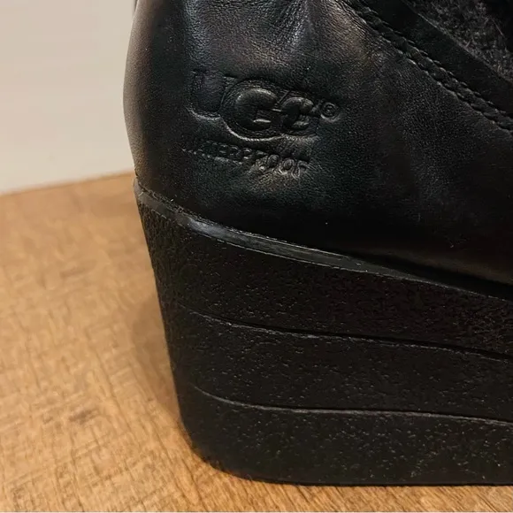 UGG Emalie Waterproof Full Grain Leather Wedge Ankle Boots