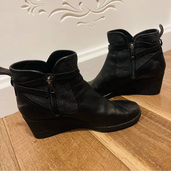 UGG Emalie Waterproof Full Grain Leather Wedge Ankle Boots
