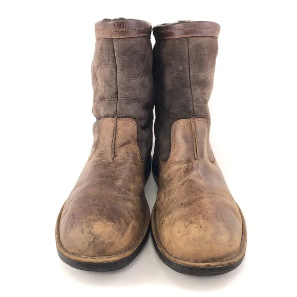 UGG Hartsville Brown Leather Winter Boots 12