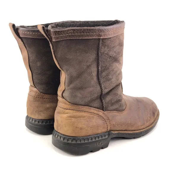 UGG Hartsville Brown Leather Winter Boots 12