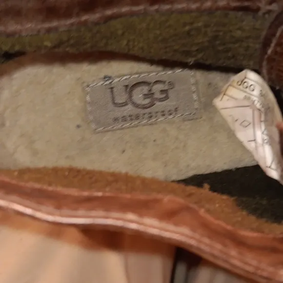UGG Heather Ankle Boots Chestnut Leather Waterproof 1095156 Women’s Size 7.5