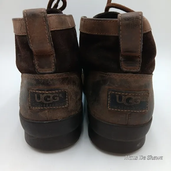 UGG Heather Ankle Boots Chestnut Leather Waterproof 1095156 Women’s Size 7.5