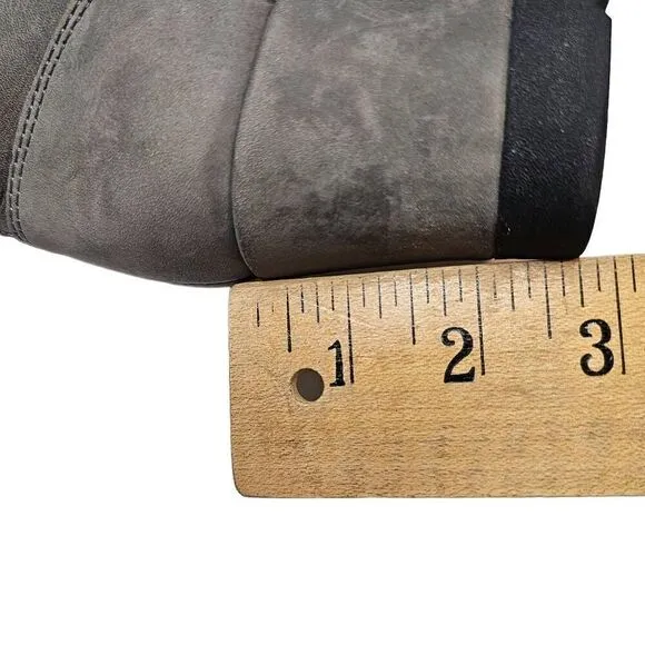 UGG Joely Wedge Boot 1012528 Gray Leather Zip Waterproof Lined Boots Size  7