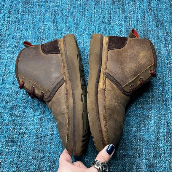 UGG Kids Neumel 11 Waterproof Leather Lace Up Boots in Brown