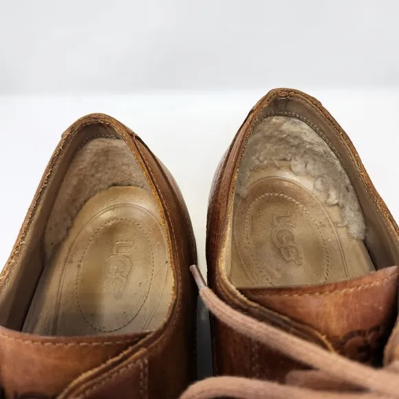 Ugg Men Hixson Brown Leather Oxford Lace Up Dress Shoes Size 13 Work Office Wear