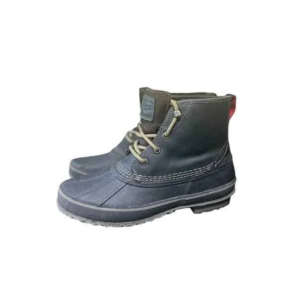 UGG Men's Zetik Black Waterproof Leather Boots 1017304 Size 7