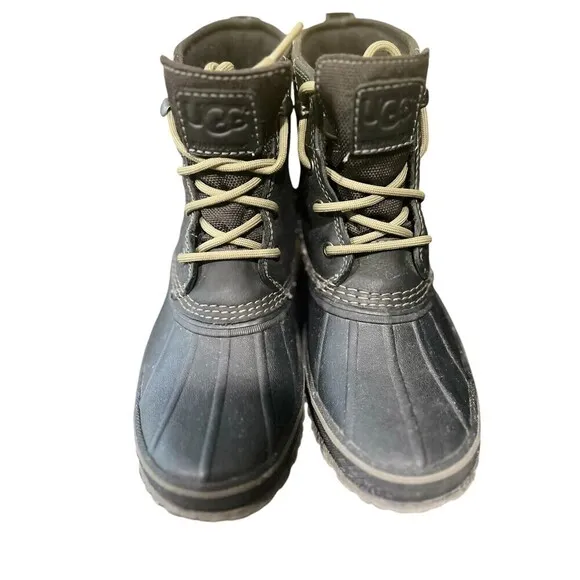 UGG Men's Zetik Black Waterproof Leather Boots 1017304 Size 7
