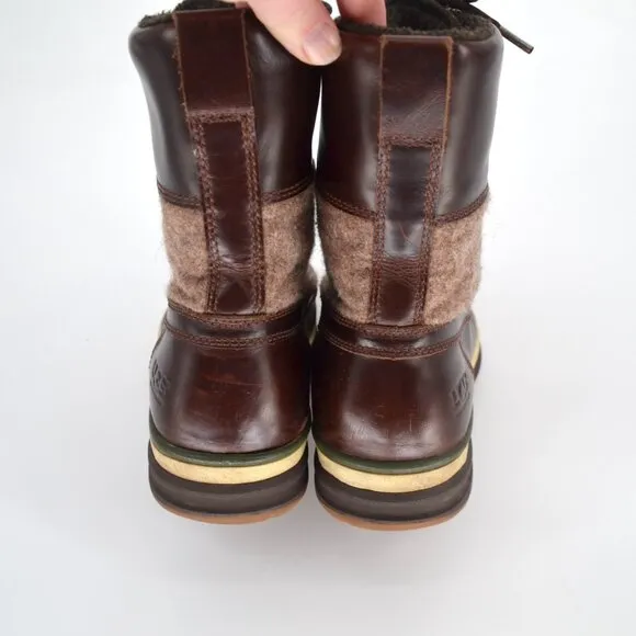 UGG Ory Waterproof Thinsulate Lined Leather Snow Boots Stout Brown Men's 10.5