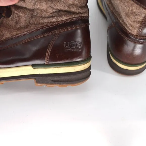 UGG Ory Waterproof Thinsulate Lined Leather Snow Boots Stout Brown Men's 10.5