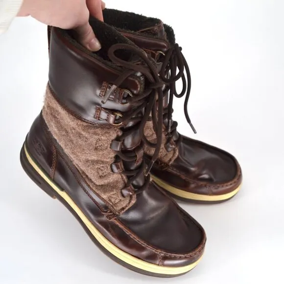 UGG Ory Waterproof Thinsulate Lined Leather Snow Boots Stout Brown Men's 10.5