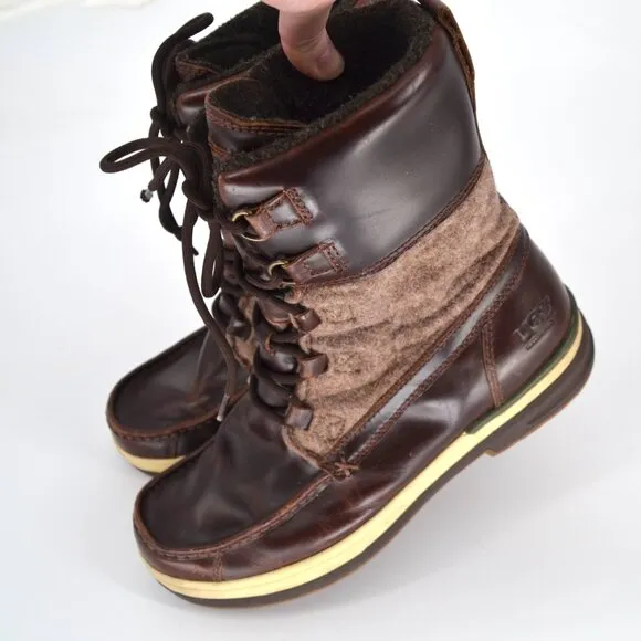 UGG Ory Waterproof Thinsulate Lined Leather Snow Boots Stout Brown Men's 10.5