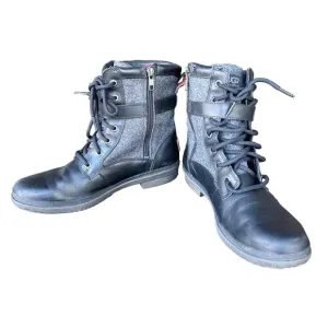 UGG Women’s Kesey Waterproof Leather Boots Size 8.5 Black