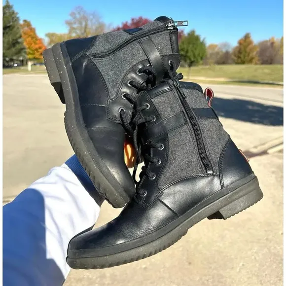 UGG Women’s Kesey Waterproof Leather Boots Size 8.5 Black