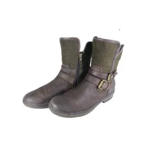 UGG Women's Simmens US 7 Brown Leather Lined LaceUp Waterproof Winter Boots