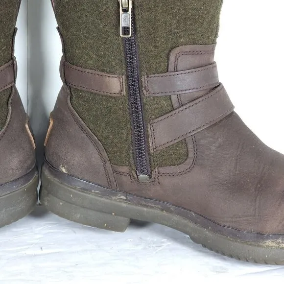 UGG Women's Simmens US 7 Brown Leather Lined LaceUp Waterproof Winter Boots