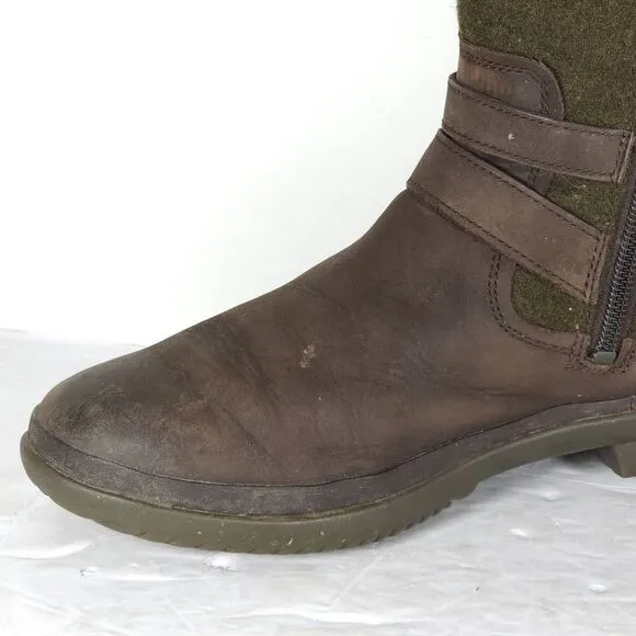 UGG Women's Simmens US 7 Brown Leather Lined LaceUp Waterproof Winter Boots