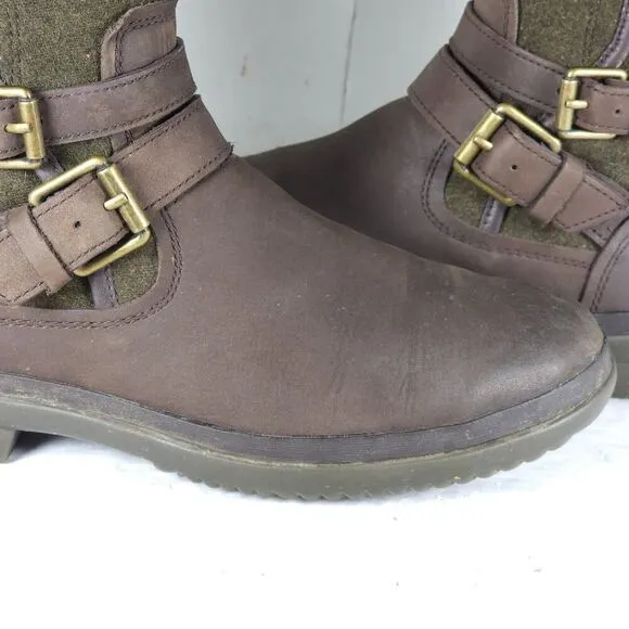UGG Women's Simmens US 7 Brown Leather Lined LaceUp Waterproof Winter Boots