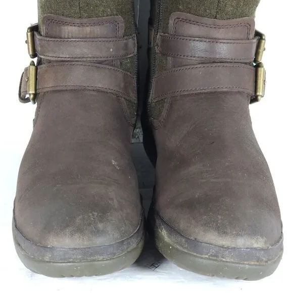 UGG Women's Simmens US 7 Brown Leather Lined LaceUp Waterproof Winter Boots