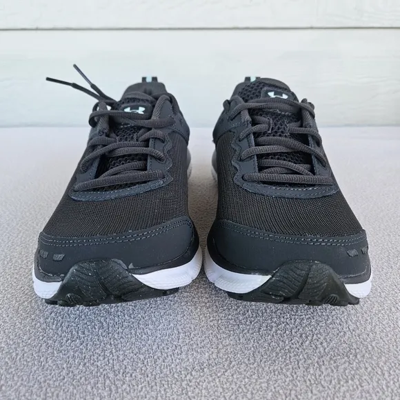 Under Armour Black and White Sneakers with Breathable Mesh and Cushioned Sole