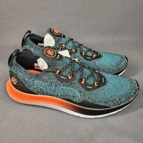 Under Armour Curry Flow Go Running Shoes Mens‎ 14 Black Fresco Blue 3025878-001