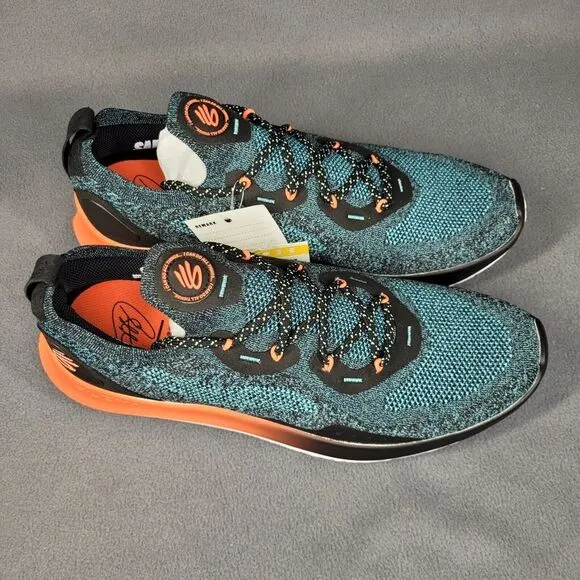 Under Armour Curry Flow Go Running Shoes Mens‎ 14 Black Fresco Blue 3025878-001