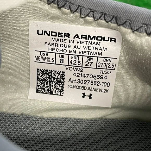 Under Armour Fat Tire Low Mens Running Shoes Grey 3027562-100 NEW Sz 9