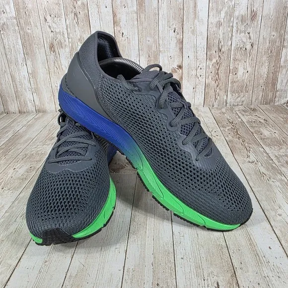 Under Armour HOVR Sonic STRT Running Shoes Gray Green Athletic Mens Size 12