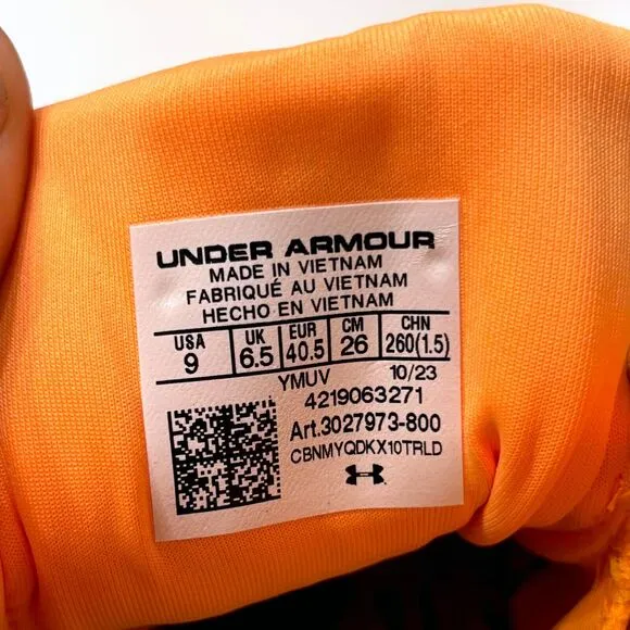 Under Armour Infinite Elite UA We Run Orange White Women's Running Sneakers Sz 9