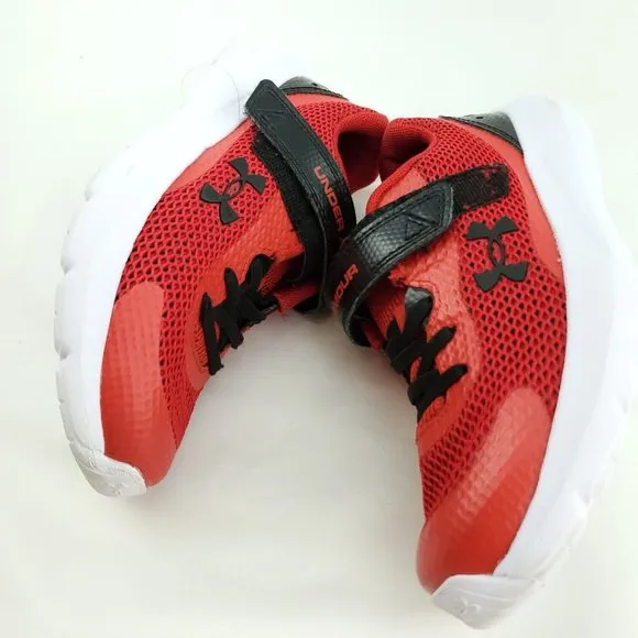 Under Armour Kids UA BPS Surge 3 AC 3024990-600 Red White Sneaker Shoes Sz 1.5Y