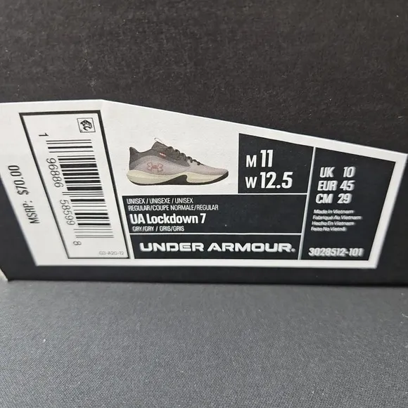 Under Armour Lockdown 7 Tetra Gray Basketball Shoes 3028512-101 Men's Size 11