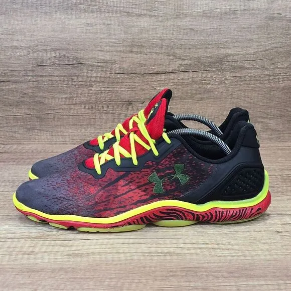 Under Armour Micro G Sting Men's Size 11.5 Black Red Sneakers (1255834-600)