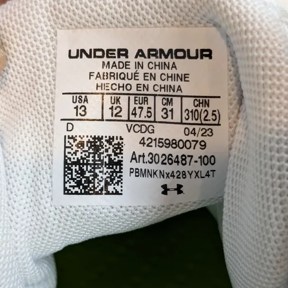 Under Armour Shoes Mens 13  Highlight Hammer Football Cleats Sneakers White