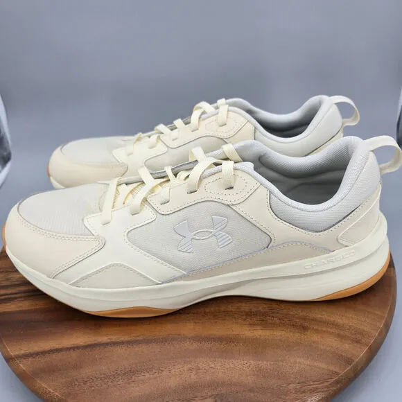 Under Armour Shoes Men's 14 Ivory Dune Charged Edge Athletic Running Sneakers