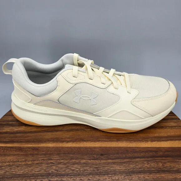 Under Armour Shoes Men's 14 Ivory Dune Charged Edge Athletic Running Sneakers