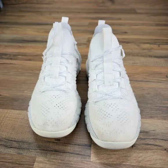 Under Armour Size 8 HOVR Project Rock 3 White Athletic Shoes