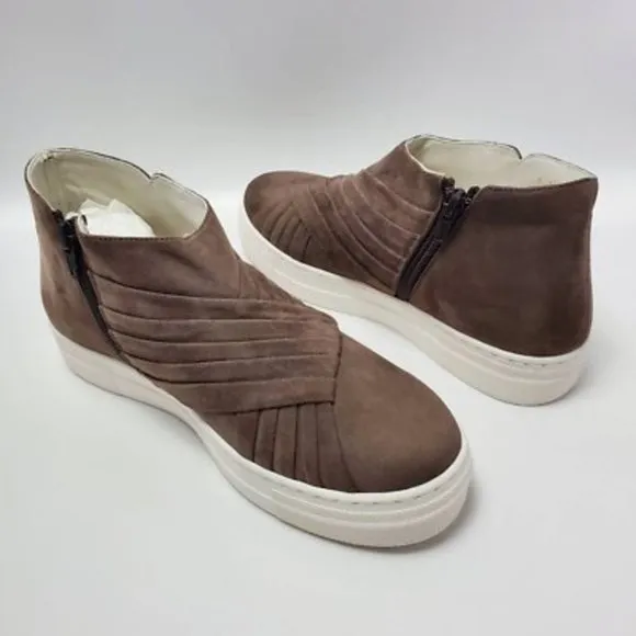 Valentina Rangoni Womens Serafina High Top Sneakers Shoes Taupe Size 8M New